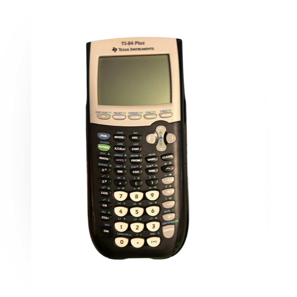 Texas Instruments Graphing Calculator in Black and WhiteT1-84